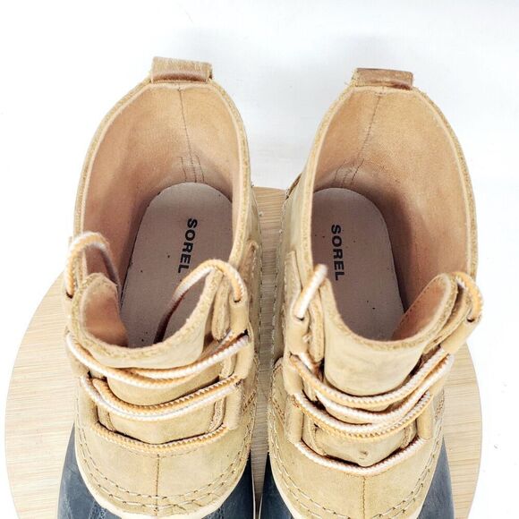 Sorel Out n About Womens 6.5 Duck Boots Brown Leather Lace Up Ankle Shoes - Picture 5 of 13